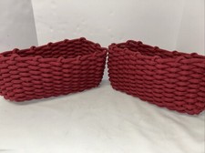 Stor-All 2 Pack Cotton Woven Baskets for Organizing, Storage Baskets Red