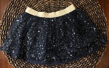 OshKosh Blue Sparkly Tulle Lace Layer Girls 2T Holiday Party Gold Elastic Skirt