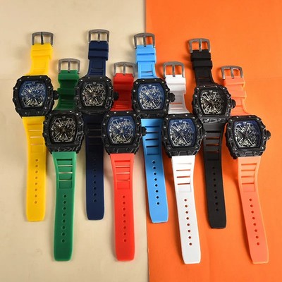 Orologio Richard Fashion Style Rapper Mille Rosso  Deal Skeleton