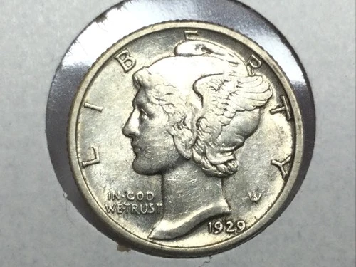 1929 Mercury Dime in almost uncirculated plus