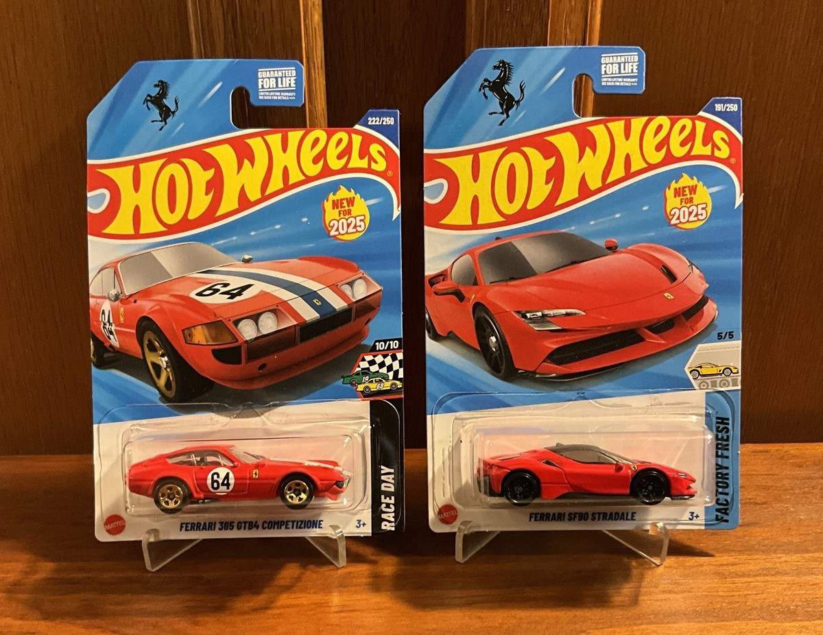 FERRARI 365 GTB4 COMPETIZIONE ×２ ホットウィール 2025 Hot Wheels Ferrari 365 GTB4 Competizione #222 Red - Set