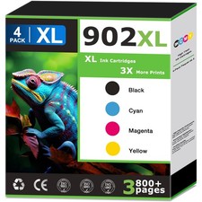 Replacement 902XL Ink Cartridges Combo Pack for HP OfficeJet Pro- Open Box