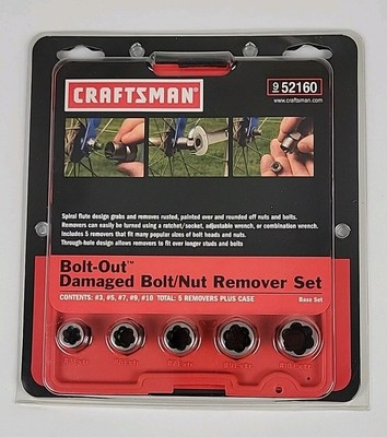 #ad Craftsman Bolt Out Damaged Bolt Nut Remover Base Set 52160 NEW USA $17.88