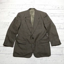 Tallia Uomo Blazer Mens 42R Brown Houndstooth Wool Sport Coat Jacket Classic