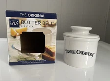 Butter Bell Crock The Original Butter Keeper White Ceramic 