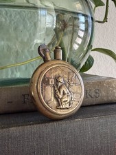 WWI Brass Trench Art Type Lighter - Double Sided Peeping Tom & Nude Scene