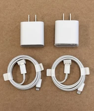 2x OEM Apple 20W USB-C Adapter Charger Type C A2305 W/ USB-C To Lightning Cable