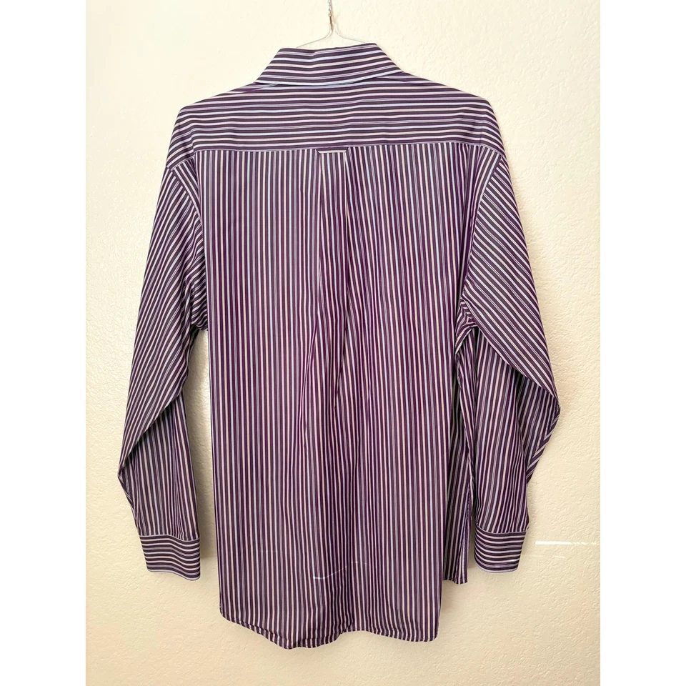 Alex Cannon Striped Button Down Collared Shirt Career Preppy Classic Business XL - Image 3 of 3