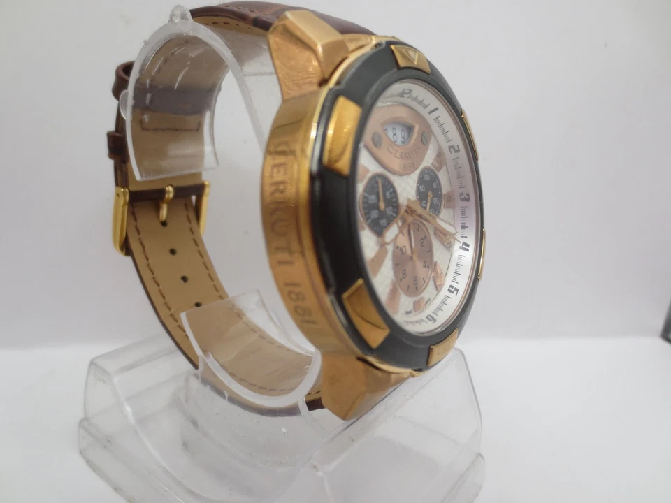 CERRUTI 1881 10078-1 DATE CHRONOGRAPH 45MM GOLDPLATED QUARTZ MENS WATCH - Image 4 of 4