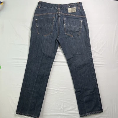 Troy Lee Designs Jeans Mens 34 (~32x29) Blue Dark Wash Straight Stretch Button - Image 1 of 4