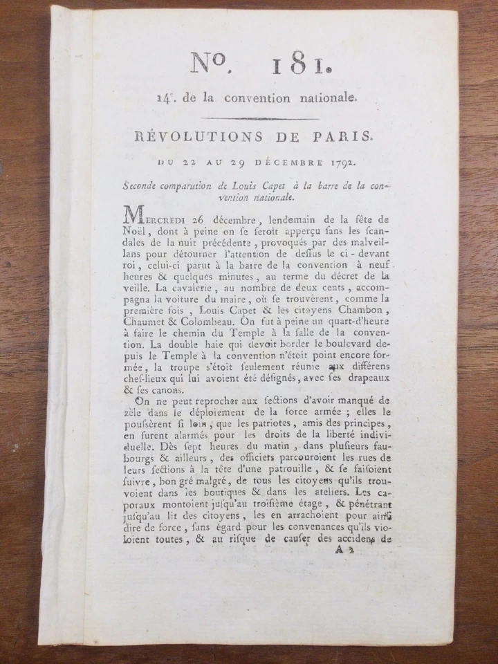 Procès de Louis XVI 1792 Rare Plaidoirie de l’avocat De Sèze Santerre Révolution - Photo 1/4
