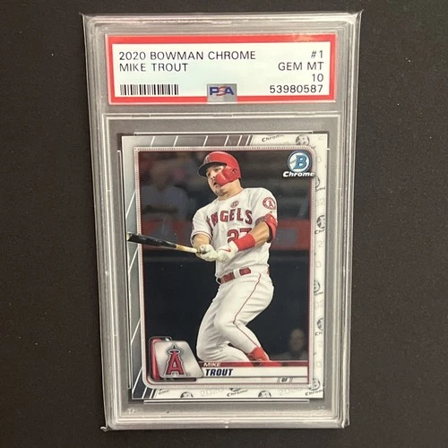 2020 Bowman Chrome #1 MIKE TROUT PSA 10 Los Angeles Angels MVP