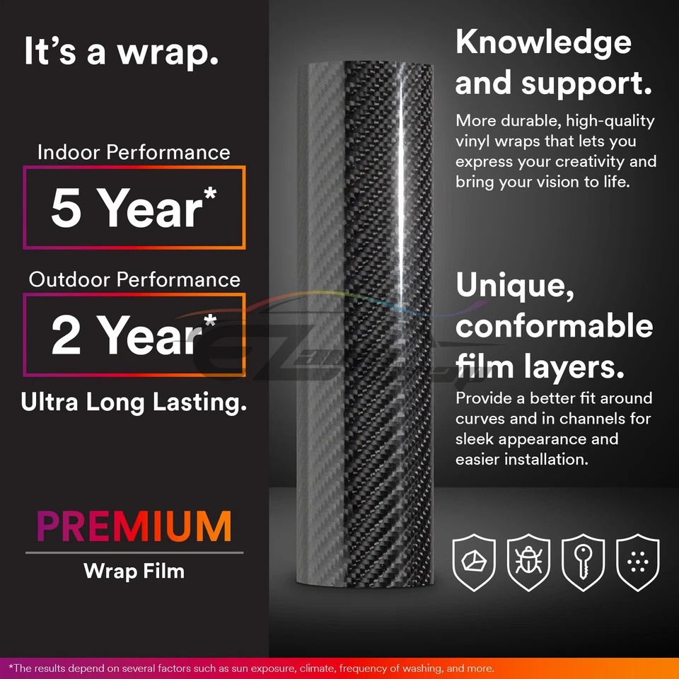 Calcomanía de liberación de aire sin burbujas envoltura de vinilo de fibra de carbono de alto brillo premium 7D 6D Foto 2 de 4