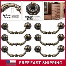 6-Pack Vintage Drop Bail Dresser Drawer Pull Antique Bronze Cabinet Handle Knob