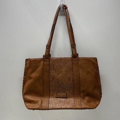 Darcy Marks London Brown Embossed Floral Faux Leather Shoulder Bag