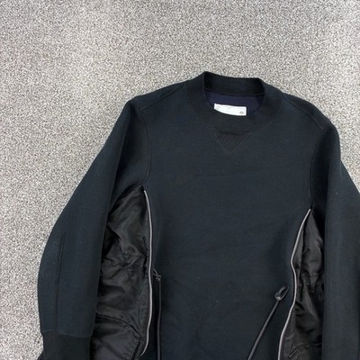 Sacai Sponge Sweat Ma-1 Dress Knee Length V Gazette Side Zipper