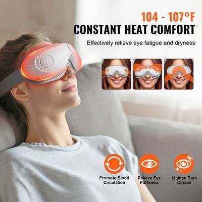 Heated Eye Massager Mask Bluetooth Wireless Music Eye Care Relaxation Device