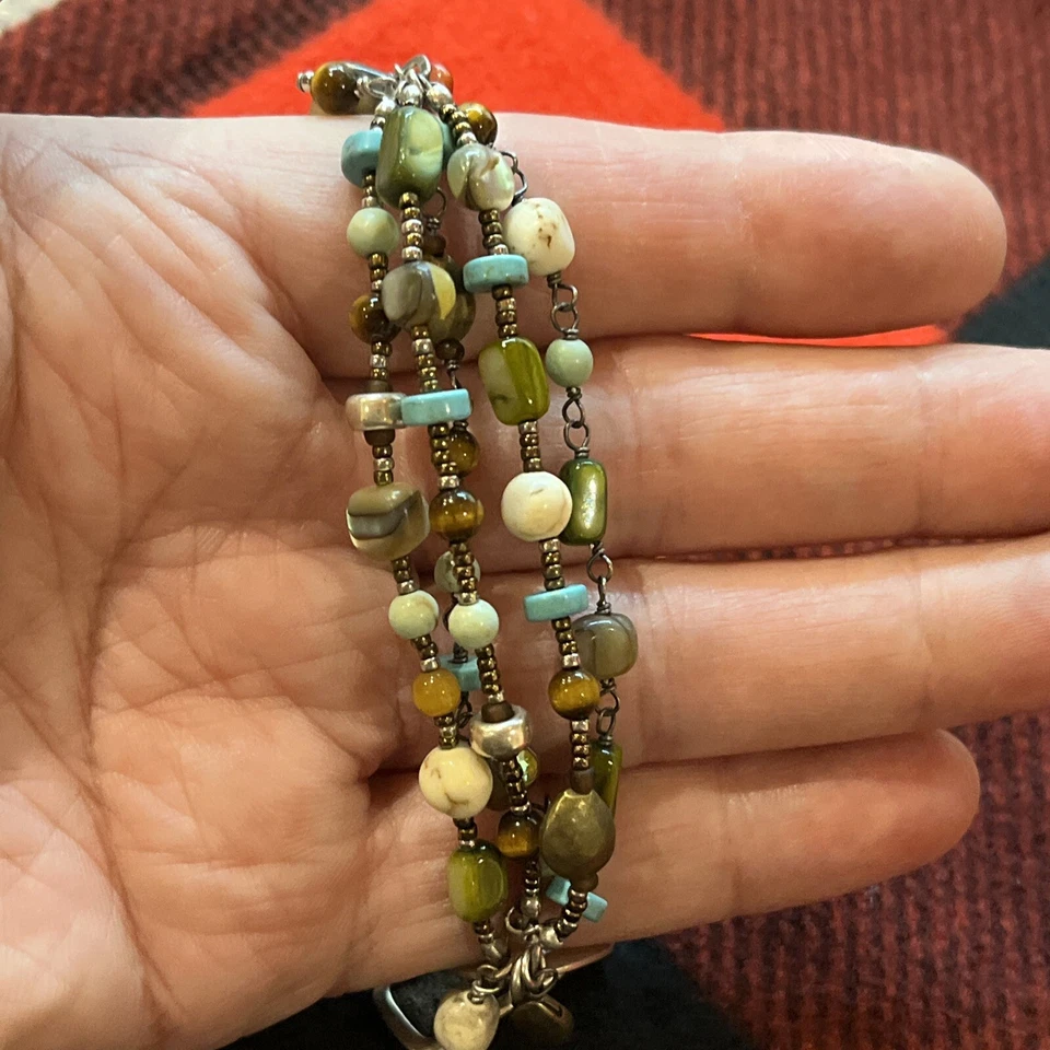 Sterling Silver Silpada B1992 Turquoise Howlite Jasper Bronzite Bracelet - Image 4 of 4