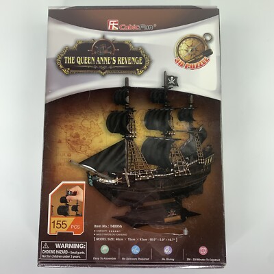 The Queen Anne's Revenge Blackbeard's Ship CubicFun 3D Puzzle Model 155 Pieces