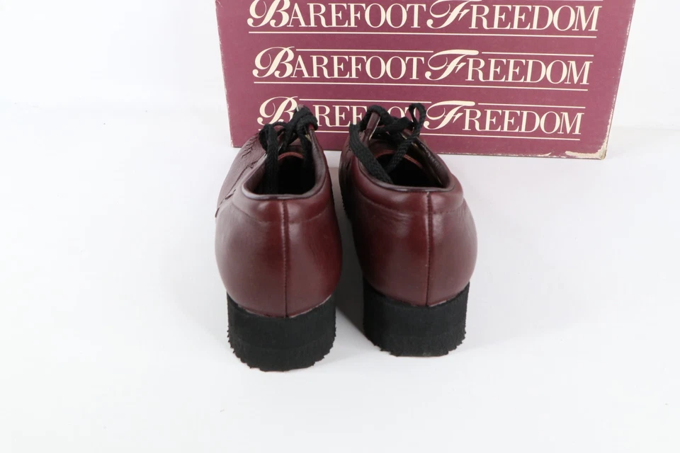 Nuevo de Lote Antiguo Años 90 Streetwear Mujer 6.5 2A Grueso Cuero Plataforma Zapatos Vino EE. UU. Foto 4 de 4