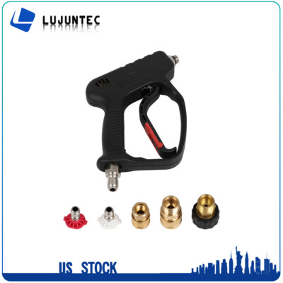 #ad High Pressure Washer Gun 5000PSI Wash Foam Spray Short Wand w 5 Nozzle 3 8quot; Male $28.13