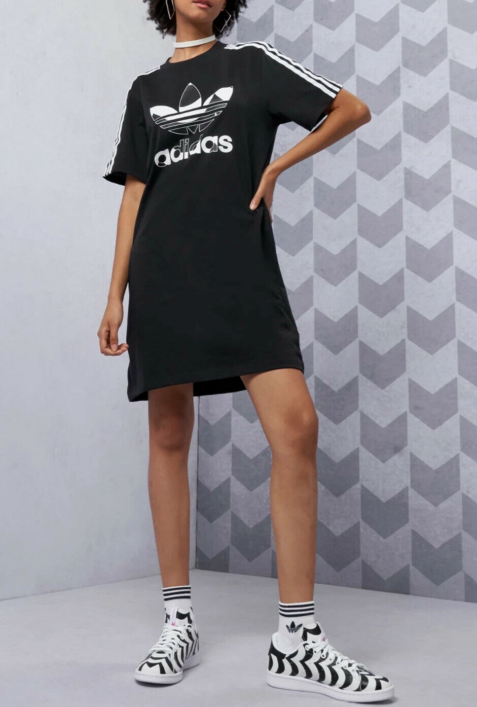 adidas Originals MARIMEKKO TREFOIL PRINT INFILL TEE Black DRESS H20487 New  sz S | eBay