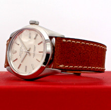 Mens VINTAGE Rolex Oyster Perpetual Date Stainless Steel Silver Dial 34mm Watch 3