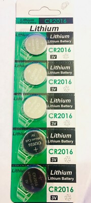 5 pcs CR2016 Lithium BUTTON BATTERY 3 Volts Power Cell Coin Watch Batteries
