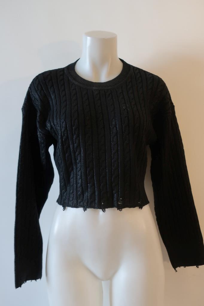 トップス andmary Kitty cable knit tops Black ANDMARY】Kitty cable knit tops