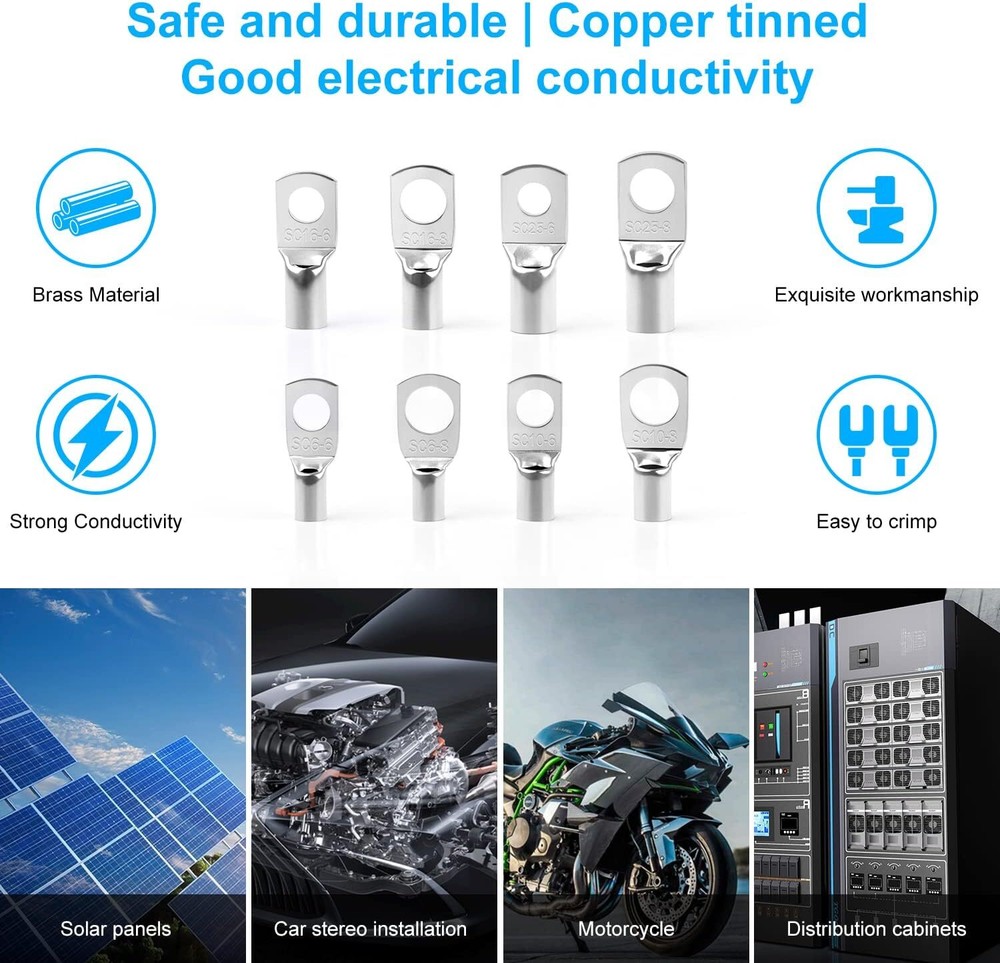 Crimping Tool Cable Lug Crimper Wire Plug Pliers Battery Terminal Assortment Kit