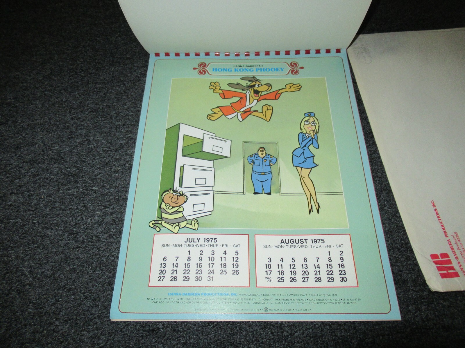 VINTAGE 1975 HANNA BARBERA CARTOON CALENDAR W/ MAILER | eBay