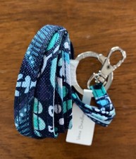 NWT Vera Bradley Lighten Up Lanyard Blue Island Medallion