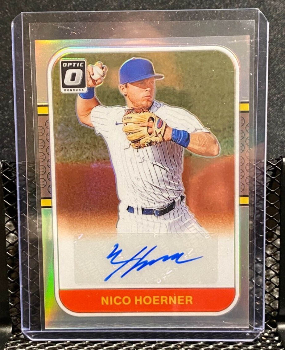 Nico Hoerner 2021 Optic Retro '87 Signatures Holo Silver Auto - Cubs
