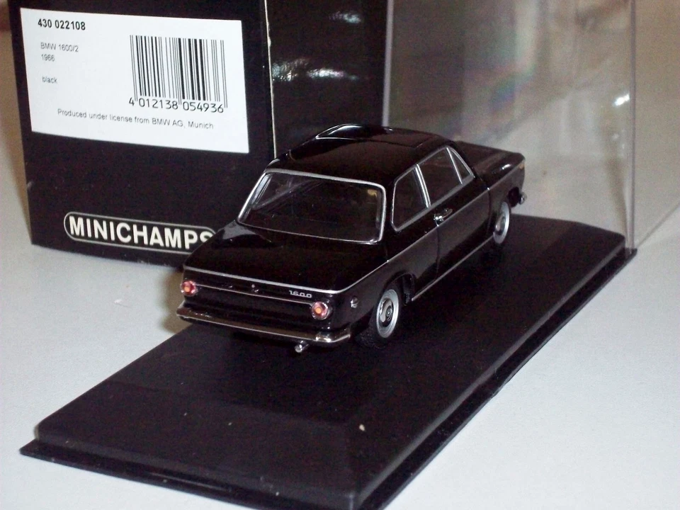 MINICHAMPS 1/43 BMW 1600/2 1966 black 430022108 Limited 1 of 1632 pcs Rare NLA! - Photo 3/4