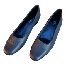 VANELi Leather Flats Women's Size 6.5 Narrow Navy Blue FC - 313 NEW