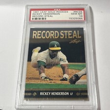 1991 Gold Leaf Rookies #BC26 Rickey Henderson A's HOF PSA 10 Low  Population