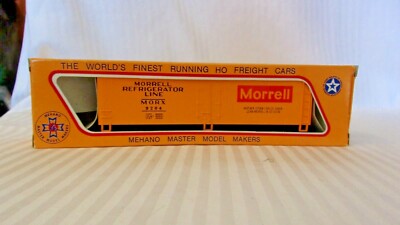 Vintage HO Scale Mehano Morrell 40' Refrigerator Box Car Yellow #9204 BNOS