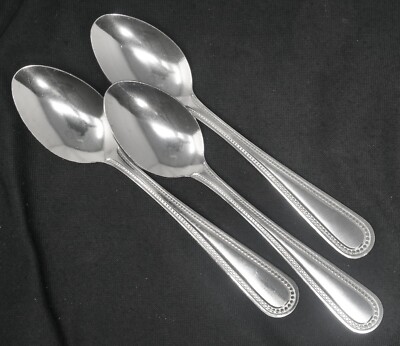 Daily Chef Beaded Design Stainless Teaspoon set of 3. 6'' Long