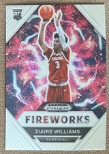 2021-22 Panini Prizm Draft Picks Fireworks Ziaire Williams Rookie Stanford #13
