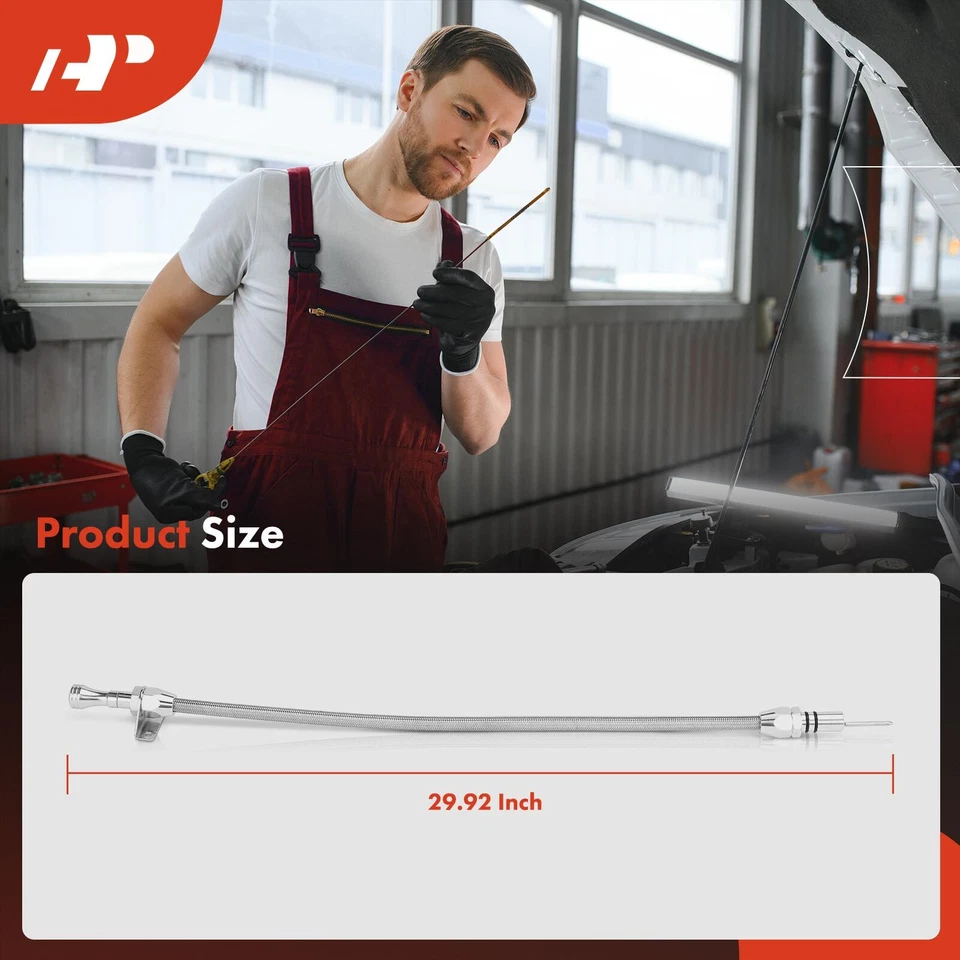 A-Premium Flex Braided Transmission Fluid Dipstick Firewall Mount for Chevrolet - Image 4 of 4