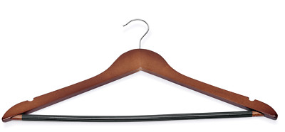 TAMLED Coat Hangers with Non Slip Trouser Bridge Cherry - Pack of 10