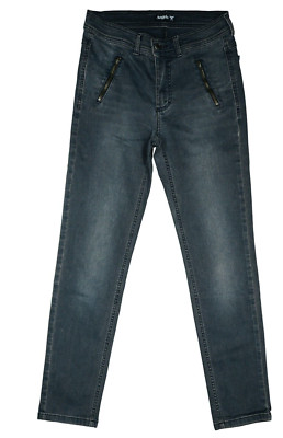 ANGELS Damen 7/8 Jeans Hose super stretch Skinny Zip Slim Leg 34 S W27 used grau