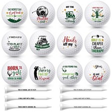 18 Pcs Funny Golf Balls Gifts Set 12 Humor Golf Balls and 6 Tees for Men Wome...