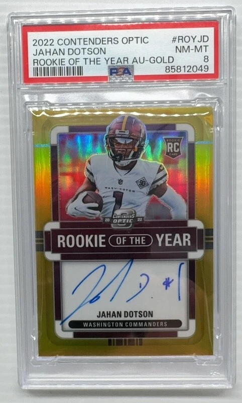 Jahan Dotson Panini Contenders Optic Rookie of the Year Contenders Autographs #ROYJD Gold