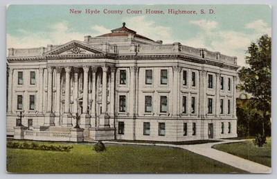 Postcard New Hyde County Court House Highmore South Dakota