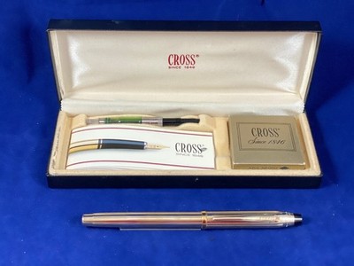 CROSS 10K GOLD-FILLED ROLLED CENTURY II FOUNTAIN PEN w18K 750 GOLD