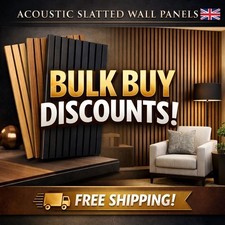 Premium Decorative Acoustic Slatted Wall Panels 2400mm x 600mm