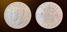 Great Britain 1/2-Crown Coin, 1951. Copper-Nickel. King George VI. Avg Circ Cond