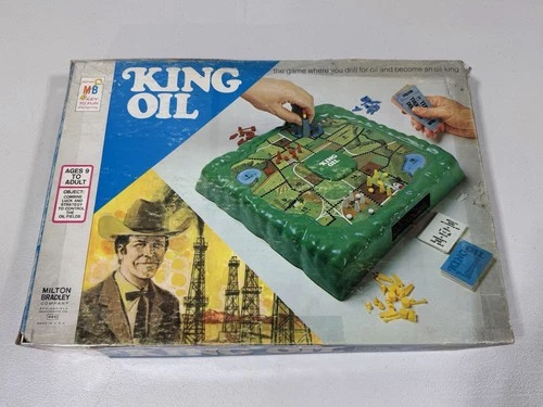 Vintage 1974 King Oil Board Game Milton Bradley MB With Drill Rig