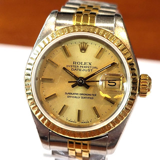 R28 BEAUTIFUL LADIES ROLEX 18K SS OYSTER PERPETUAL Ref 69173 QUICK SET DATEJUST!